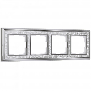 Рамка Werkel W0041431/ Рамка на 4 поста Palacio Gracia (хром/белый)