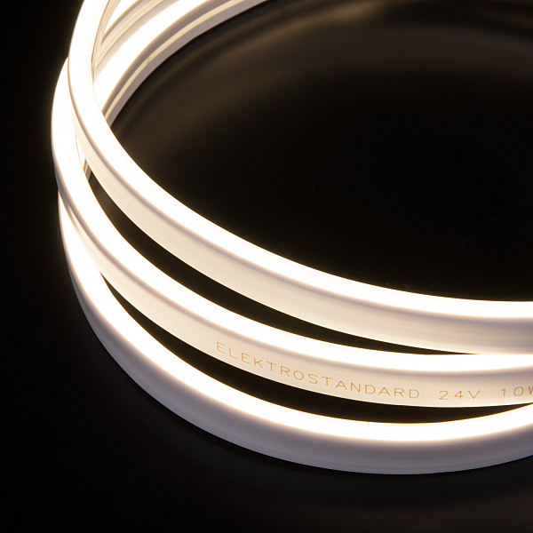Светодиодный шнур Elektrostandard Гибкий неон 120Led 10W IP65 4200K с боковым свечением дневной белый, 5 м (24V 10W 120Led 2835 IP65)