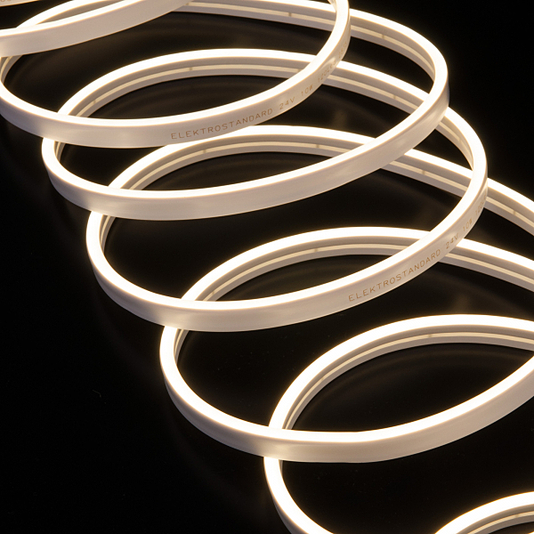 Светодиодный шнур Elektrostandard Гибкий неон 120Led 10W IP65 4200K с боковым свечением дневной белый, 5 м (24V 10W 120Led 2835 IP65)