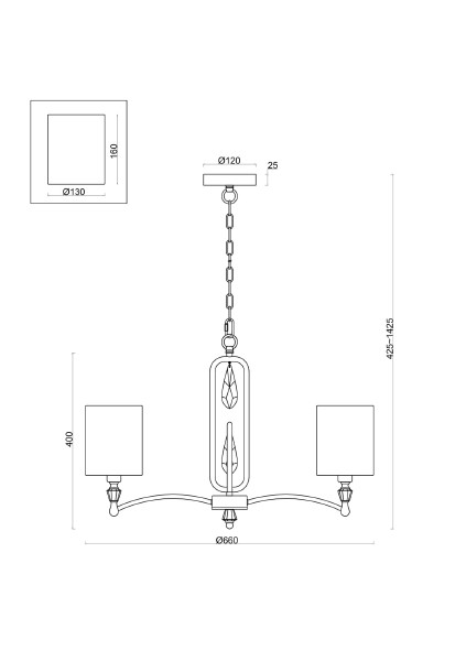 Подвесная люстра Riverside FR1007PL-05N