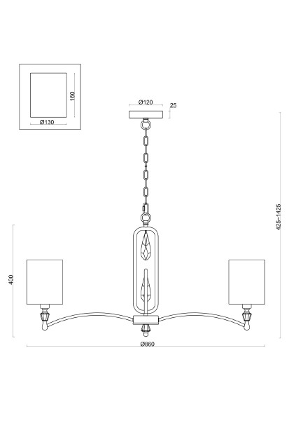 Подвесная люстра Riverside FR1007PL-08N