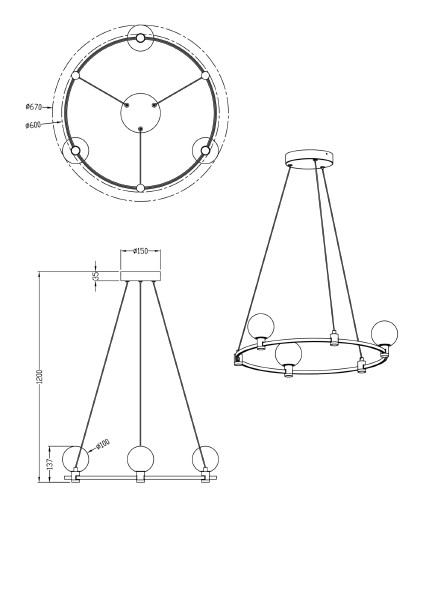 Подвесная люстра Urban FR4005PL-03G1