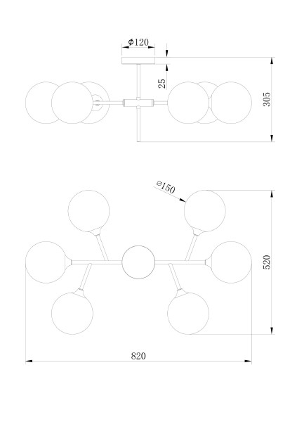 Потолочная люстра Maddison FR5115PL-06BZ1