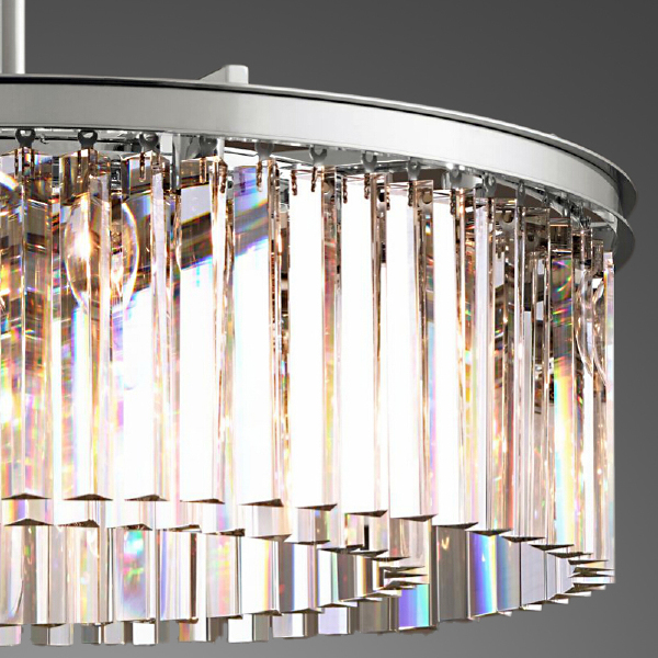 Подвесная люстра 1920s Odeon KR0387P-10B chrome/clear