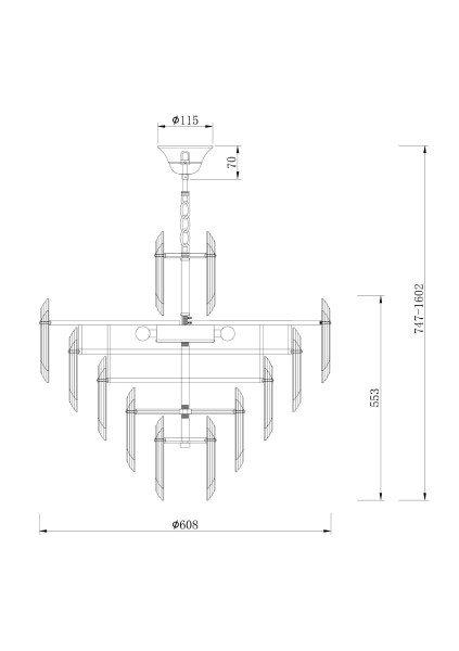 Подвесная люстра Flare DIA200PL-08G