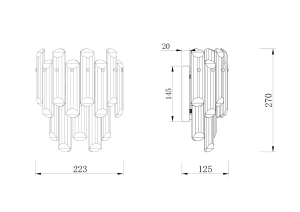 Настенное бра Flare DIA200WL-02G