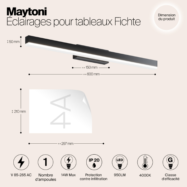Подсветка зеркал и полок Fichte MIR012WL-L14B4K