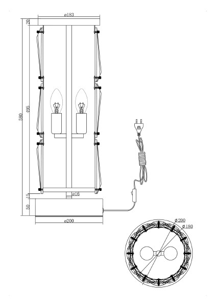 Настольная лампа Puntes MOD043TL-02G