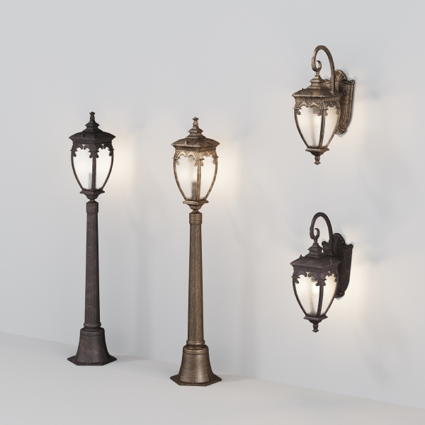 Уличный настенный светильник Fleur O414WL-01BZ