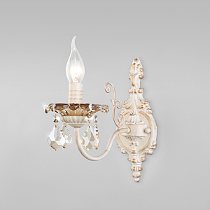 Настенное бра Eurosvet 10118/1 белый с золотом/тонированный хрусталь Strotskis