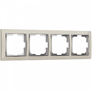 Рамка Werkel W0041903/ Рамка на 4 поста Snabb (слоновая кость/хром)