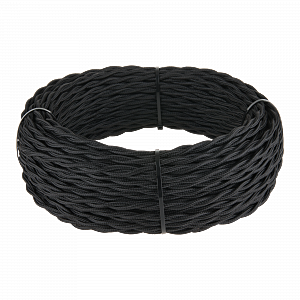 Ретро кабель Werkel W6452608/ Ретро кабель витой 2х2,5 (черный)