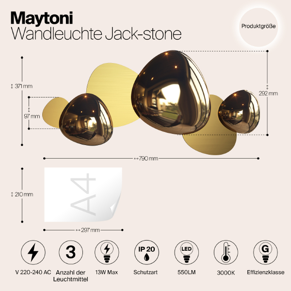 Настенный светильник Jack-stone MOD314WL-L13G3K