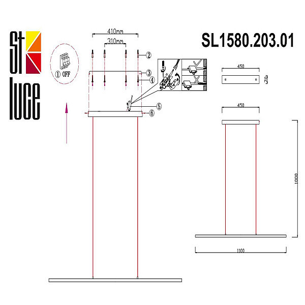 Подвесная люстра Ralio SL1580.203.01