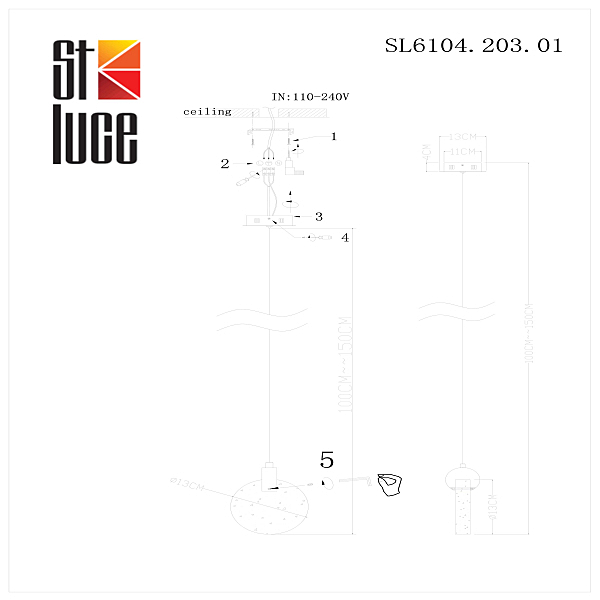 Светильник подвесной Montecelio SL6104.203.01