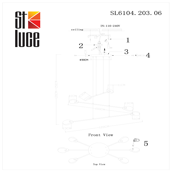Подвесная люстра Montecelio SL6104.203.06