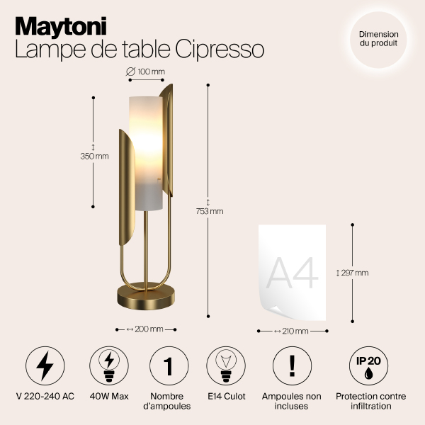 Настольная лампа Сipresso Z014TL-01G