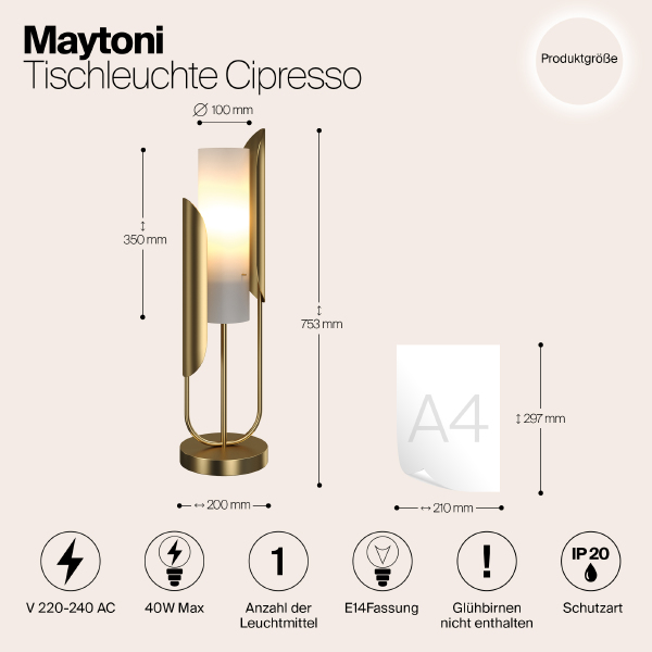 Настольная лампа Сipresso Z014TL-01G