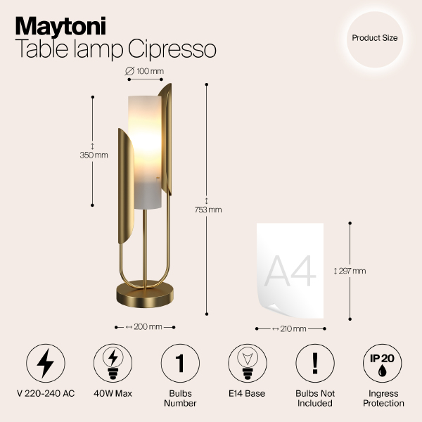 Настольная лампа Сipresso Z014TL-01G