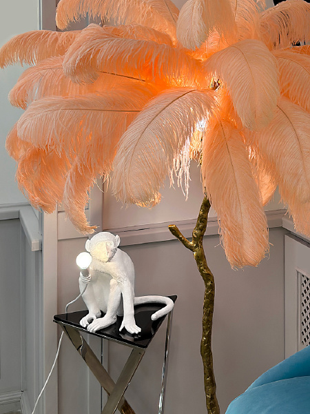 Торшер Ostrich Feather BRFL5014 pink/antique brass