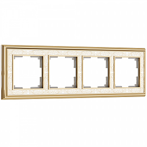 Рамка Werkel W0041429/ Рамка на 4 поста Palacio Gracia (золото/белый)