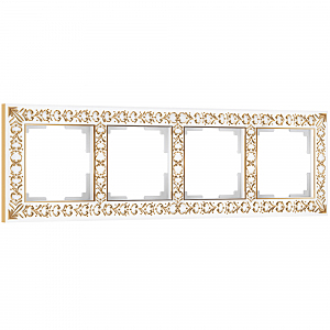 Рамка Werkel W0041523/ Рамка на 4 поста Antik (белое золото)