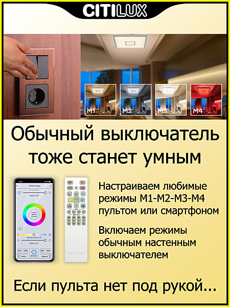 Светильник потолочный Старлайт Смарт CL703AK81G