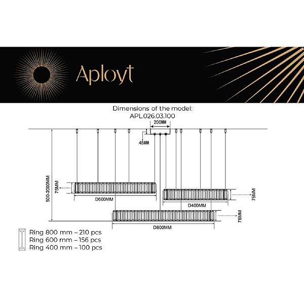 Подвесная люстра Nicoletta APL.026.03.100