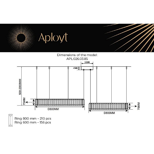 Подвесная люстра Nicoletta APL.026.03.85
