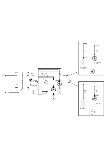 Настенное бра Linn MOD091WL-01CH