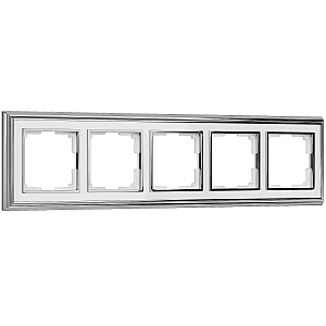 Рамка Werkel W0051331/ Рамка на 5 постов Palacio (хром/белый)