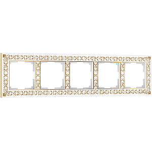 Рамка Werkel W0051523/ Рамка на 5 постов Antik (белое золото)
