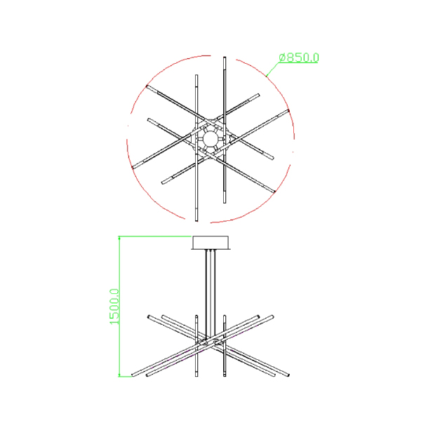 Подвесная люстра Tubular MD18001070-12AGOL