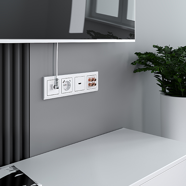 Розетка W1181301/ Розетка ТВ+Ethernet RJ-45 6 cat.(белый)