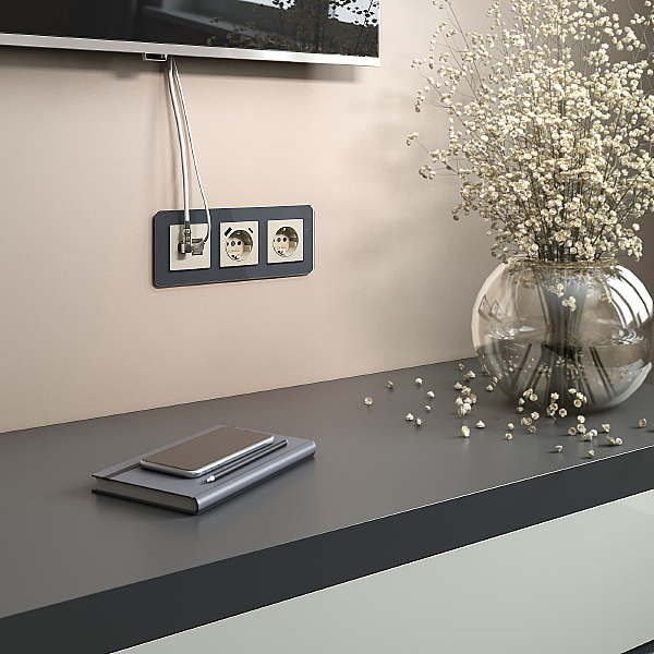 Розетка W1181303/ Розетка ТВ+Ethernet RJ-45 6 cat.(слоновая кость)