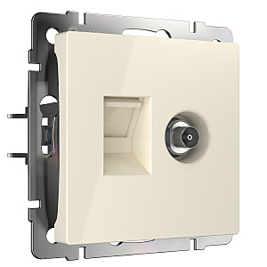 Розетка W1181303/ Розетка ТВ+Ethernet RJ-45 6 cat.(слоновая кость)