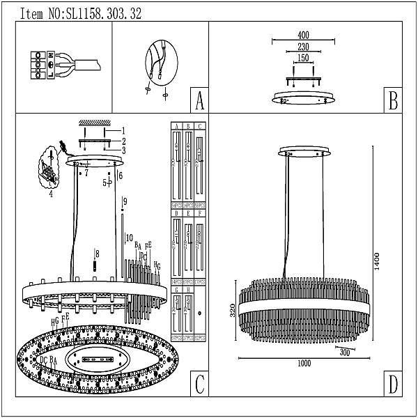 Подвесная люстра Nitido SL1158.303.32
