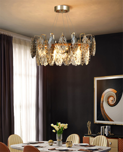 Подвесная люстра D8011P D8011P/R-600 gold/smoky