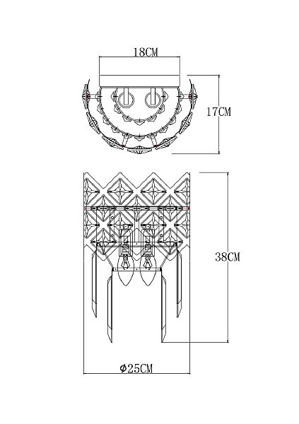 Настенное бра Wezen A1006AP-2CC