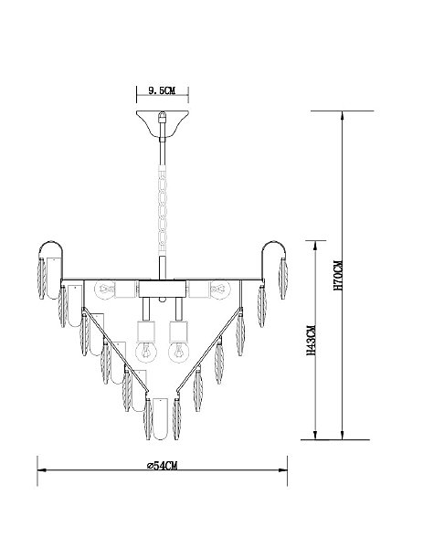 Подвесная люстра Vivien A2719SP-8CC