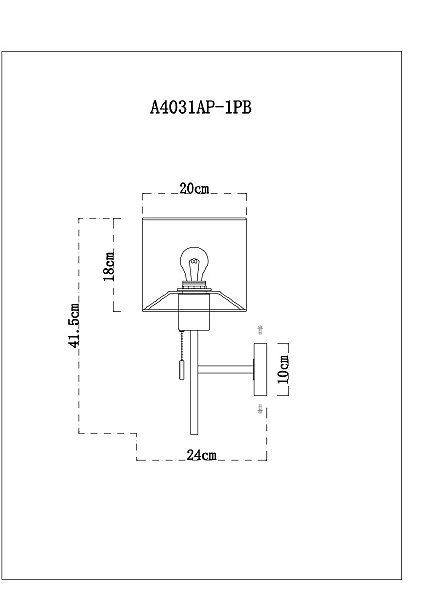 Настенное бра Proxima A4031AP-1PB