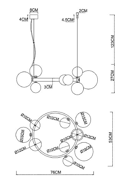 Подвесная люстра Vincent A7790SP-10BK