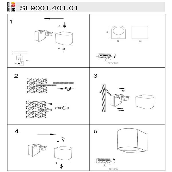Уличный настенный светильник Borgo SL9001.401.01