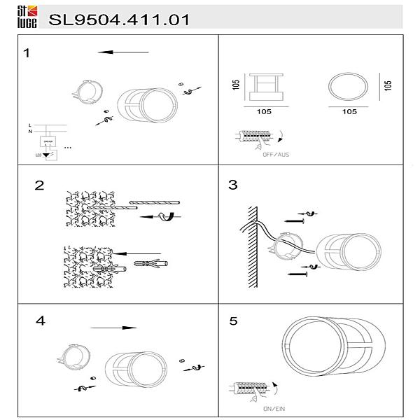 Уличный настенный светильник Alceno SL9504.411.01