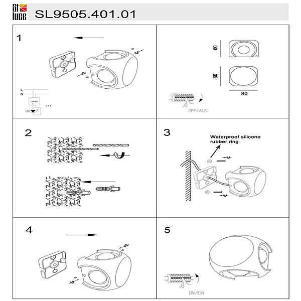 Уличный настенный светильник Volti SL9505.401.01