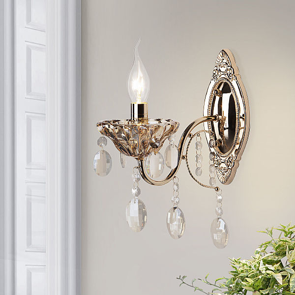 Настенное бра Reinis 10025/1 золото/тонированный хрусталь Strotskis