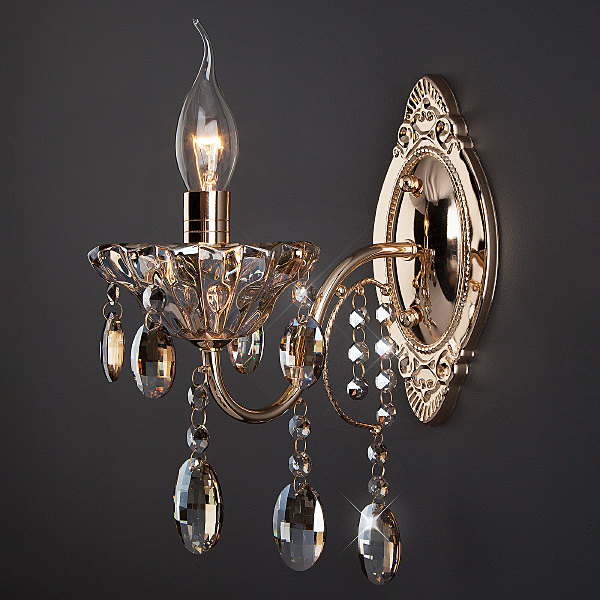 Настенное бра Reinis 10025/1 золото/тонированный хрусталь Strotskis
