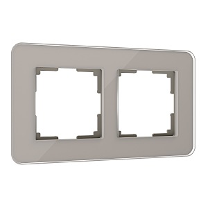 Рамка Elite дымчатый W0022417/ Рамка на 2 поста Elite (дымчатый, стекло)