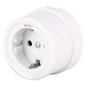 Розетка Накладные ретро механизмы Ретро белые W5671001/ Розетка с заземлением (белый) Ретро