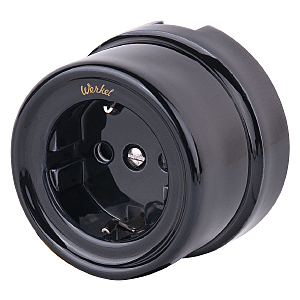 Розетка Накладные ретро механизмы Ретро черные W5671008/ Розетка с заземлением (черный) Ретро